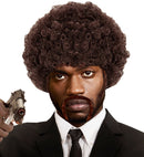 Pulp Afro Wig With Moustache And Sideburns In Box