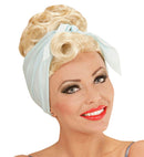 Blonde Rockabilly Pin Up Girl Wigwith Headscarf In Box