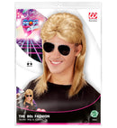 Blond 80'S Mullet Wig With Glasses In Polybag