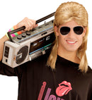 Blond 80'S Mullet Wig With Glasses In Polybag