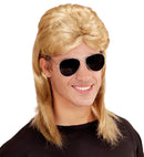 Blond 80'S Mullet Wig With Glasses In Polybag