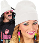 Hat Beanie White Wool Look