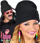 Hat Beanie Black Wool Look