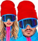 Hat Beanie Red Wool Look