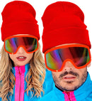 Hat Beanie Red Wool Look