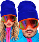 Hat Beanie Blue Wool Look
