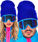 Hat Beanie Blue Wool Look