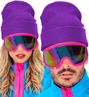Hat Beanie Purple Wool Look