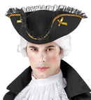 Felt Tricorn With Lace & Gold Trim