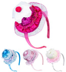 Mini  Cake Hat On Headband 4 Styles Assorted