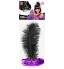 Purple Sequin Headband With Feather