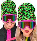 Hat Beanie Animalier Leopard Neon Green Wool Look
