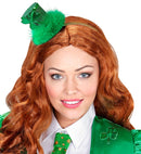 St. Patrick'S Day Mini Top Hat With Shamrock & Marabou Trim On Headband