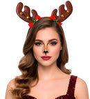 Reindeer Horns With Bows & Jingle Bells