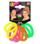 Set Of 8 Neon Hair Ties 4 Colors Ass.