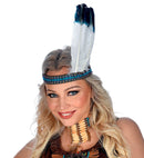 Native Indian Headband With 2 Feathers