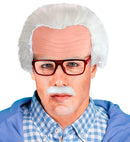 Grandpa Headpiece With Moustache & Glasses In Box