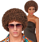 Brown 70S Disco Wig In Polybag