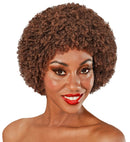 Brown 70S Disco Wig In Polybag