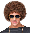 Brown 70S Disco Wig In Polybag