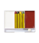 Indian Makeup Set  4 Makeup Sticks, White & Indian Red Makeup In Tray, Applicator 