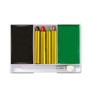 Witch Makeup Set  4 Makeup Sticks, Black & Green Makeup In Tray, Applicator 