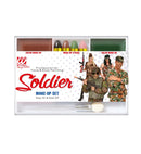 Soldier Makeup Set  4 Makeup Sticks, Brown & Green Makeup In Tray, Applicator 