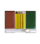 Soldier Makeup Set  4 Makeup Sticks, Brown & Green Makeup In Tray, Applicator 