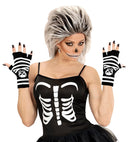 Fingerless Skull & Crossbones Gloves In Wool