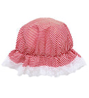 White/Red Striped Bonnet