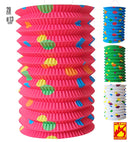 Dotted Paper Lantern Ø 13 Cm - H 28 Cm- 4 Colors Ass. - Flame Retardant