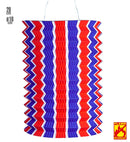 Blue-White-Red Striped Lantern Ø16 Cm - H 28 Cm - Flame Retardant