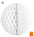 White Honeycomb Globe Ø 32 Cm - Flame Retardant