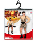 Strong Man  Overalls With Muscle Shirt And Belt, Moustache 