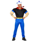Super Sailor  Muscle Arms T-Shirt, Pants With Belt, Hat 