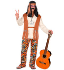 Hippie  Shirt With Vest, Pants, Belt, Headband 
