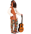 Hippie  Shirt With Vest, Pants, Belt, Headband 
