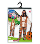 Hippie  Shirt With Vest, Pants, Belt, Headband 
