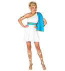 Greek Goddess  Dress With Shoulder Drape, Belt, Laurel Wreath 