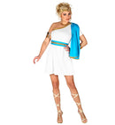 Greek Goddess  Dress With Shoulder Drape, Belt, Laurel Wreath 