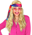 Blonde Hippie Wig With Tie-Dye Headband In Box