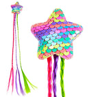 Holographic Sequin Star With 3 Colored Braids Hair Extension For Girl