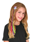 Holographic Sequin Star With 3 Colored Braids Hair Extension For Girl