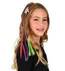 Holographic Sequin Star With 3 Colored Braids Hair Extension For Girl