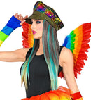 Rainbow Sequin Hat With Meche Dream Hair