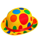 Satin Dotted Clown Bowler Hat