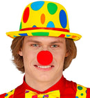 Satin Dotted Clown Bowler Hat