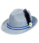 Felt Bavarian Fedora With Edelweiss & Feather