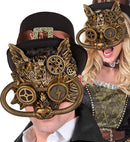 Mask Steampunk Wolf Gold