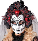 Mask With Black Roses & Veil Death Queen